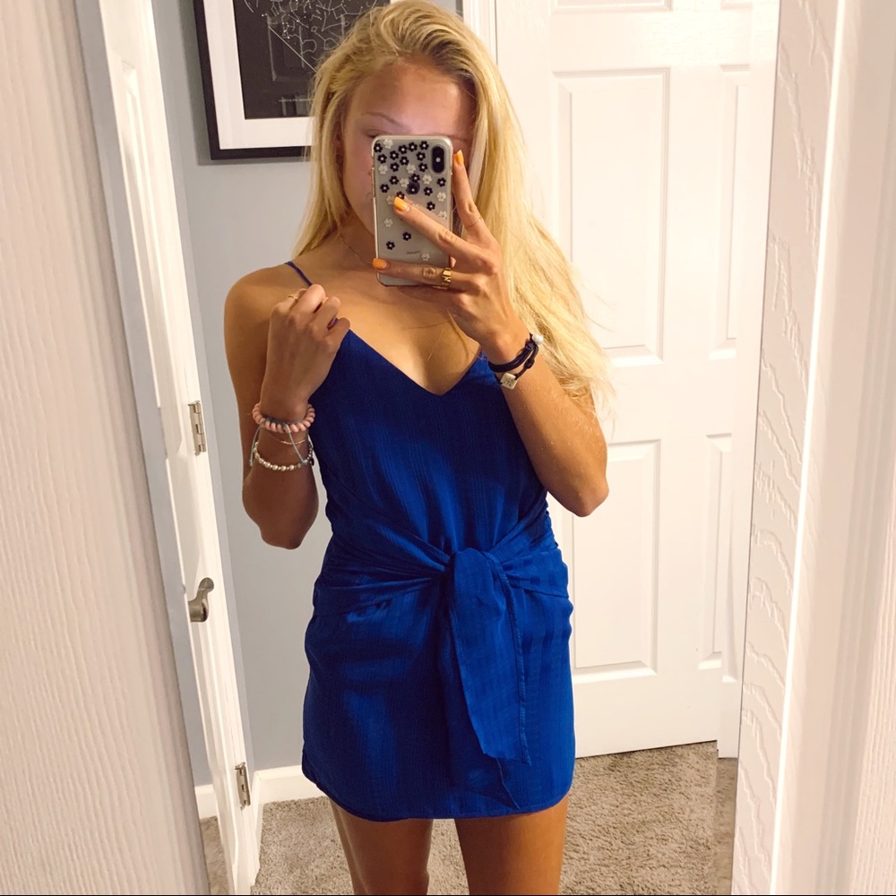 Lovers + Friends blue wrap dress